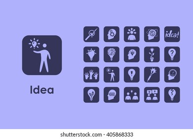 Set of idea simple icons