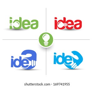 Set Of Idea Web Icon Design Element.