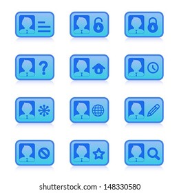 set of Identification card icon, vector 