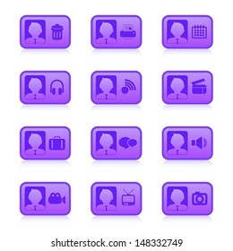 set of Identification card icon, vector