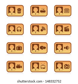 set of Identification card icon, vector