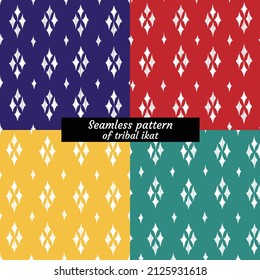 Set of ikat seamless pattern abstract background.Embroidery ethnic tribal.Geometric.Vector.Illustration.