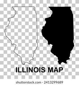 Set of Illinois map, united states of america. Flat concept icon vector illustration .