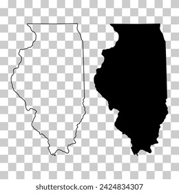 Set of Illinois map, united states of america. Flat concept icon vector illustration .