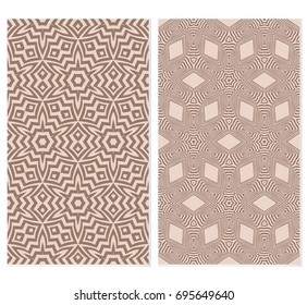 set of illusion floral seamless pattern. vector illustration. For design, wallpaper, invitation. beige background