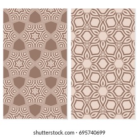 set of illusion floral seamless pattern. vector illustration. For design, wallpaper, invitation. beige background