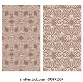 set of illusion floral seamless pattern. vector illustration. For design, wallpaper, invitation. beige background
