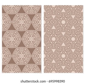 set of illusion floral seamless pattern. vector illustration. For design, wallpaper, invitation. beige background