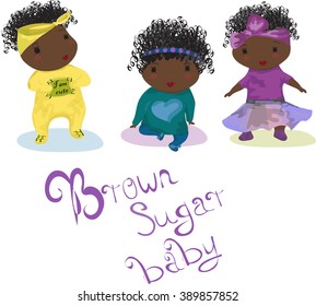 set of illustrashion brown sugar baby. EPS10