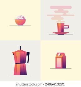 Set of illustrated Coffee Elements