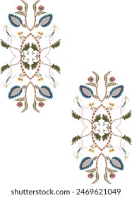 Set of illustrated floral vector