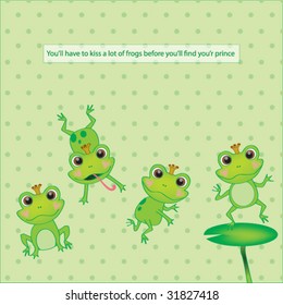 set of illustrated frogs