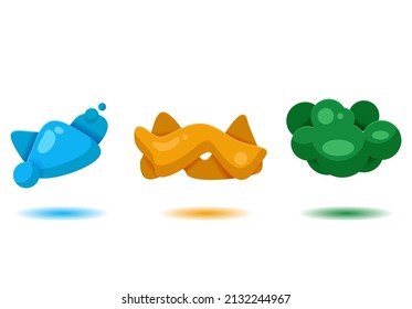 Set illustration of abstract banner vector. flat geometric liquid color Premium Vector