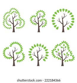 Set of illustration abstract trees. Vector