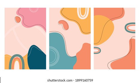 Set of illustration abstract trendy universal artistic background templates. Good for cover, invitation, banner, placard, brochure, poster, card, flyer and other.