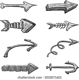 set illustration arrow from anything hand drawn.