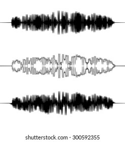 Set Illustration Audio Equalizer Pattern Music Pulse Element - vector