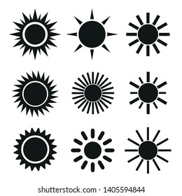 Vector Black Sun Icons Set On Stock Vector (Royalty Free) 1626868813