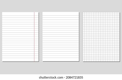 Set Illustration Blank Sheets Square Lined Stock Vector (Royalty Free ...