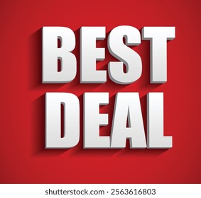 Set illustration of bold and eye-catching red banner featuring large white text displaying "BEST DEAL," ideal for advertising exclusive offers, promotions, and limited-time deals for businesses