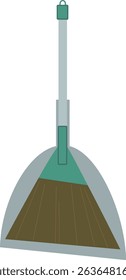 Set illustration of broom and dustpan.