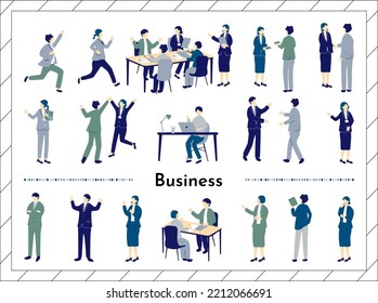 set illustration of business people