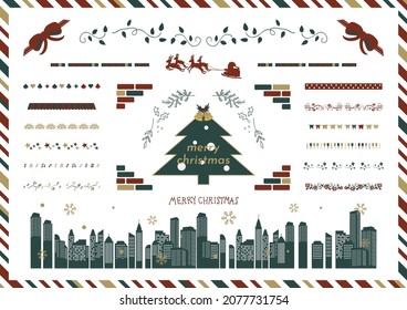 set illustration of Christmas icons