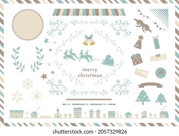 definir ilustración de iconos y marcos de Navidad