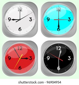 Set illustration of a clock.