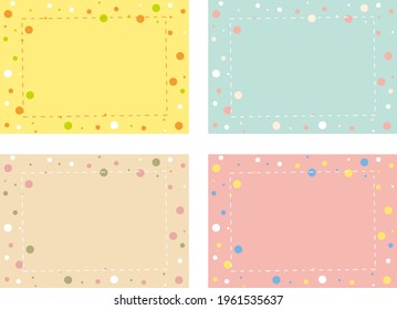 set illustration of colorful dot pattern frame
