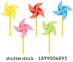 Set illustration of the colorful pinwheel