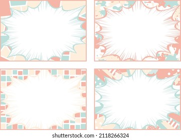 set illustration of comic bubble speech bubble background