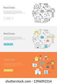 Set of illustration concept banner for real estate.