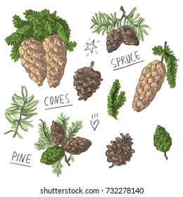 Set illustration with cones