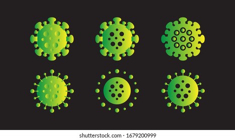 Set Illustration of Corona Virus COVID-19. Vector Illustration. coronavirus concept responsible for asian flu outbreak and coronaviruses influenza illustration graphic vector of corona virus in wuhan