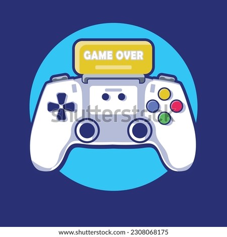 Set of illustration different game joysticks and gamepads