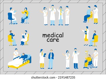 Set-Illustration von Ärzten und Patienten