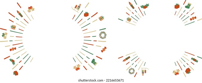 set illustration of  effect line and Christmas icons