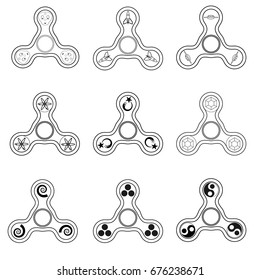 Set illustration of the fidget spinners