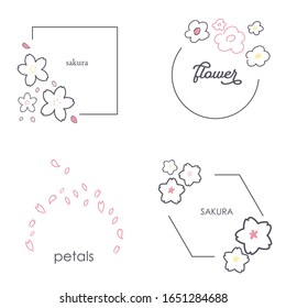 It is a set illustration of the frame that imaged spring. Vector image.