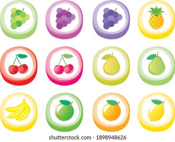 Set illustration of the fruit candy