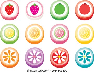 Ilustración de caramelos de fruta