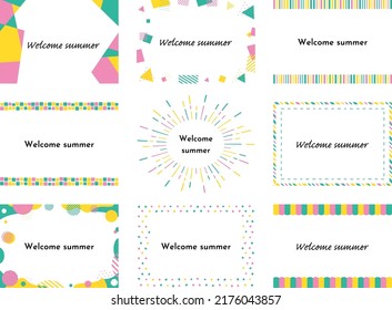 set illustration of Geometric circle pattern frame