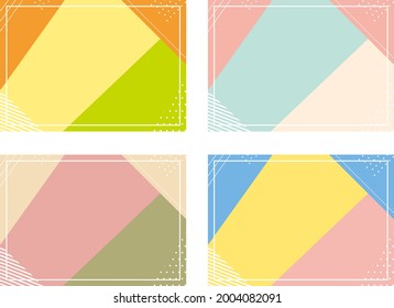 set illustration of Geometric mosaic pattern frame