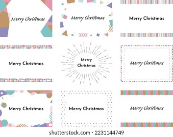 set illustration of Geometric pattern Christmas background