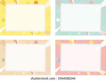 set illustration of Geometric pattern frame