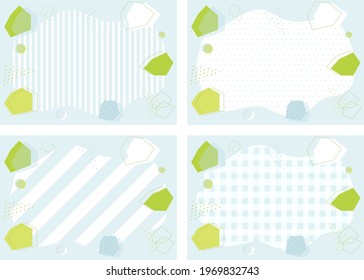 set illustration of Geometric pattern and hexagon pattern frame