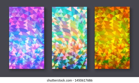 Set of  illustration gradient background Texture. Vertical layout. Template for design, banner, flyer, business card, poster, wallpaper, brochure, smartphone screen, mobile app