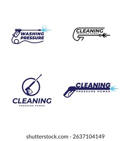 Set of Illustration graphic of pressure power wash spray logo design template.