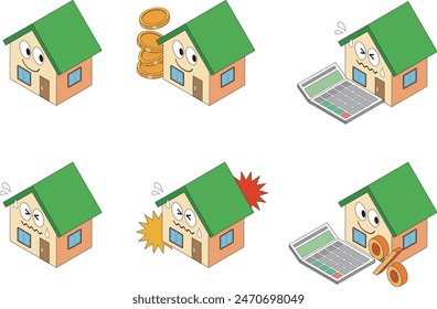 Set illustration of house characters